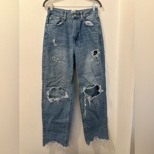 BDG Women’s Relaxed Distressed Light Blue Jeans